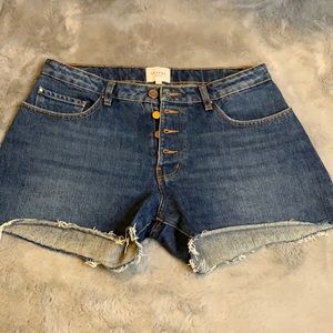 SEZANE DENIM RAW HEM SHORTS SIZE 12 but Probably more like US8-10